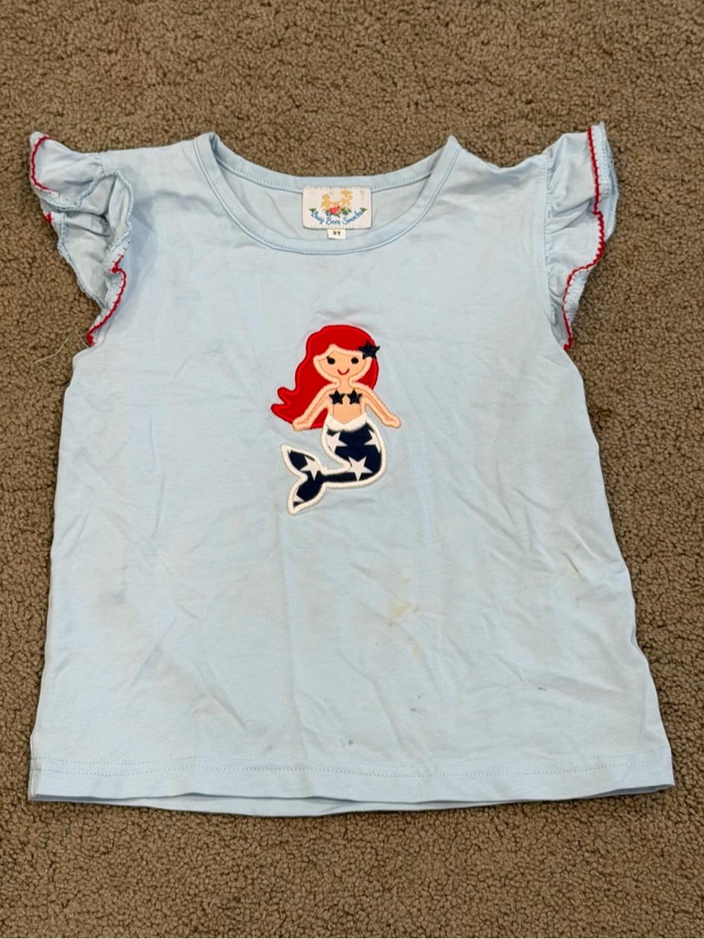 Busy Bee Smocks Patriotic Mermaid Tee